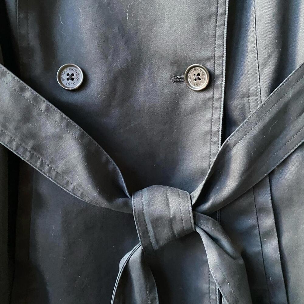 Brooks Brothers 346 Women's Black Short Trench Coat - Picture 5 of 8
